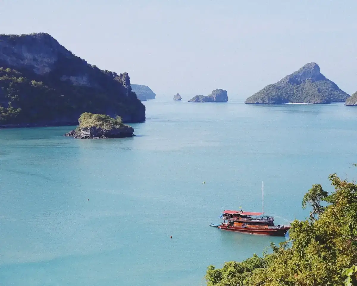 Boat in a bay at Thai islands