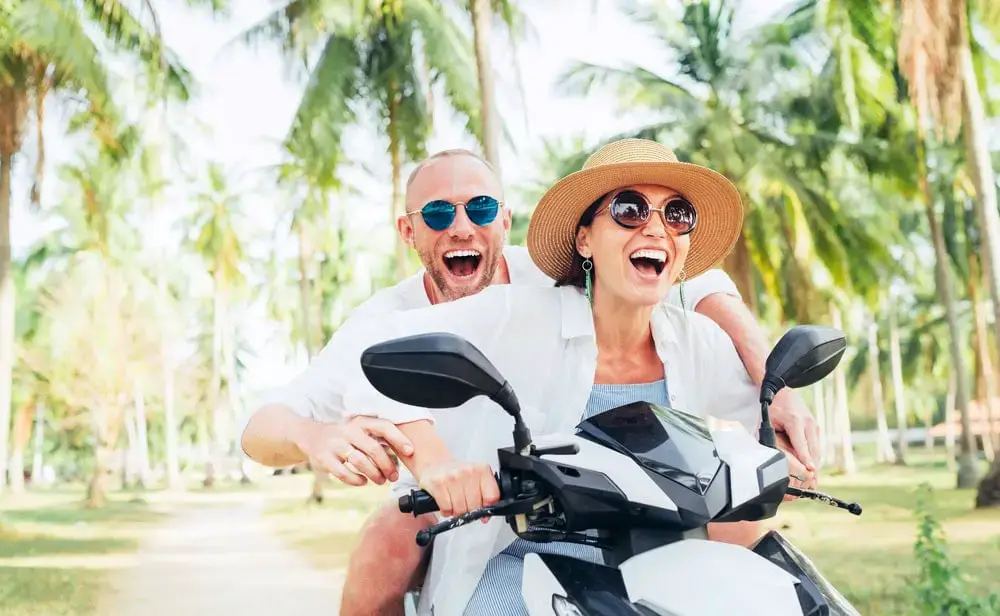 Couple on a scooter in Thailand