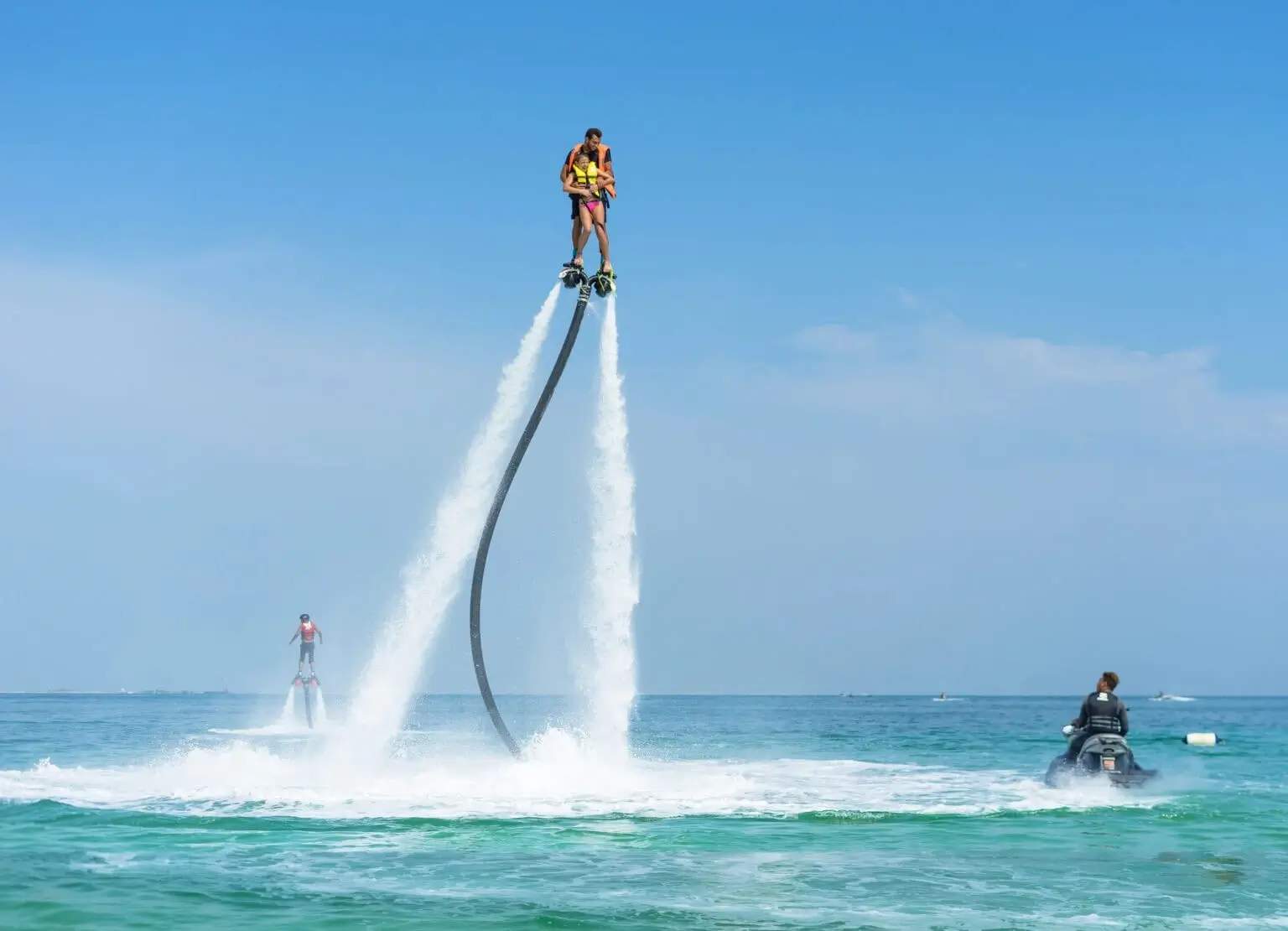 Guy flyboarding in the ocean off Koh Samui