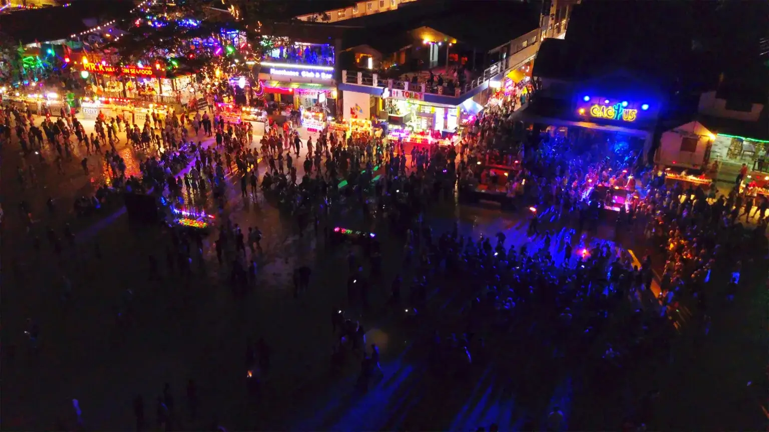 Full Moon Party Street from above