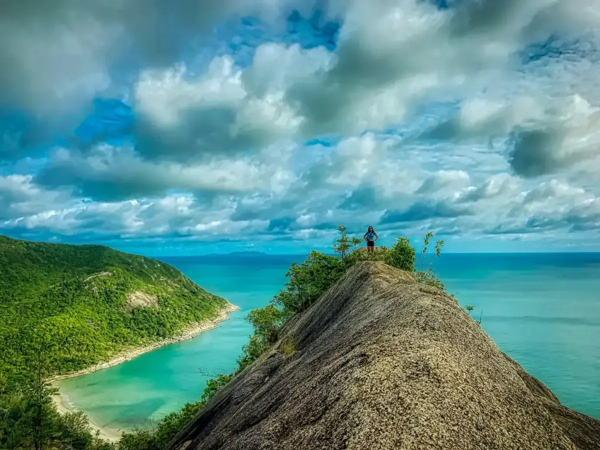 Hiker at Bottle Beach Rock