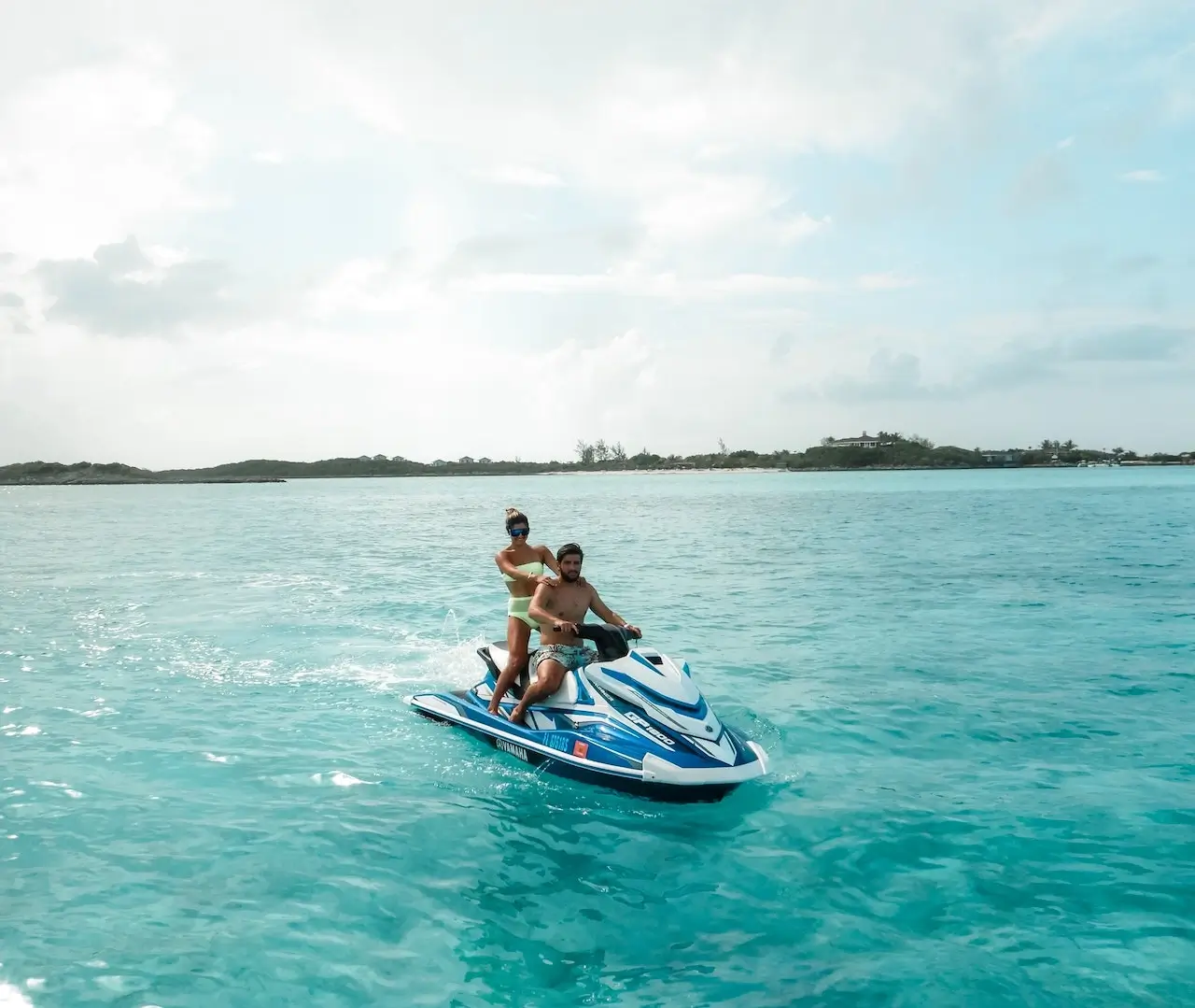 Riding jetskis on the beaches of Koh Samui