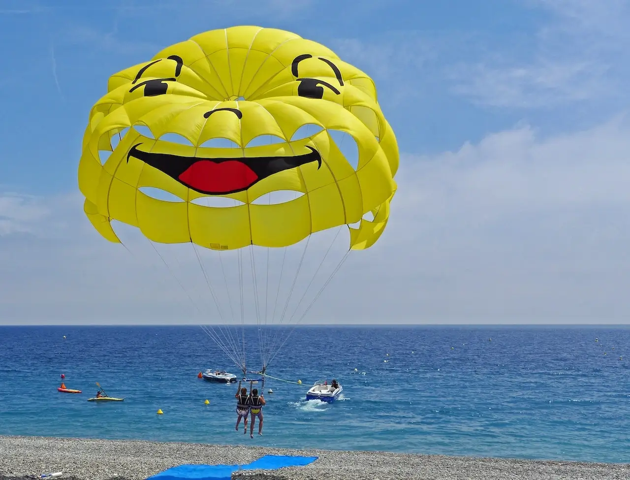 Parasailing on the beach in Koh Samui