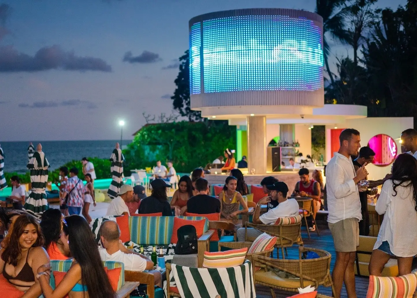 People at SEEN Beach Club in Koh Samui
